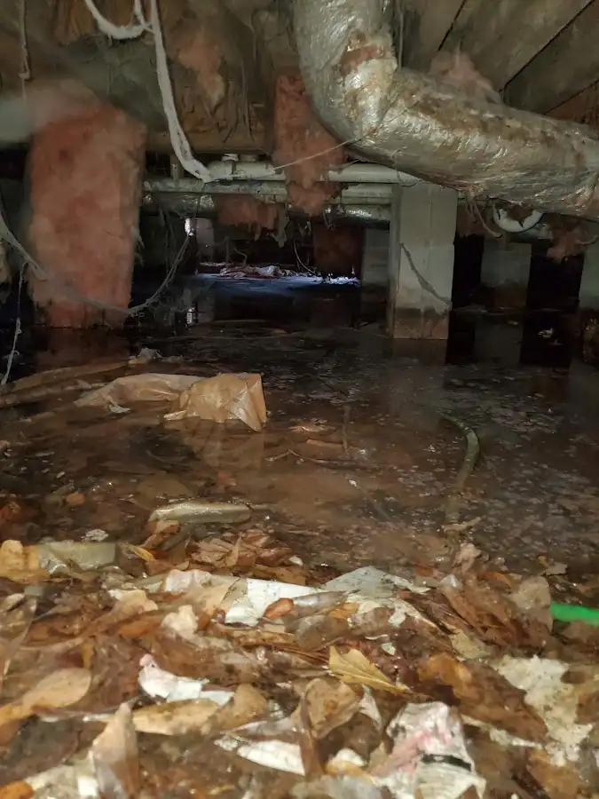 Crawl space flood assessment for Commercial Water Damage Restoration in Abington